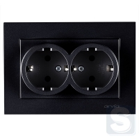 Розетка подвійна із заземленням 16A/220V Arvia Electric KAREN Чорний (20 07 2000 907)